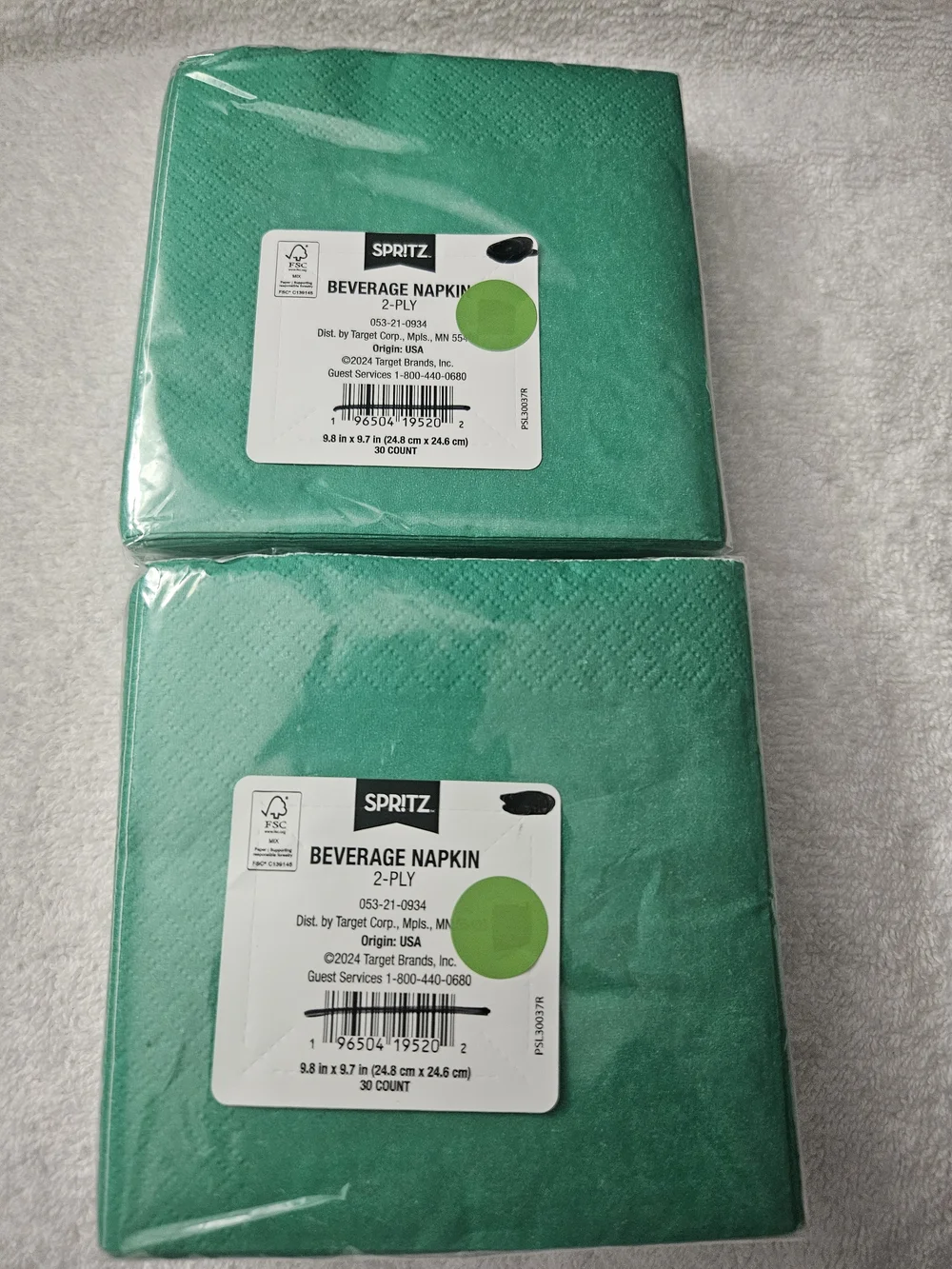 Spritz Green Beverage Party Napkins - Pack of 2 30 CT 2 PLY